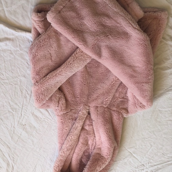 Light pink fur crop jacket - Picture 3 of 4